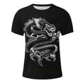 thumbnail image 4 of Qertyioot T-shirt à Manches Courtes Imprimé pour Hommes, Col Rond, Mode Décontractée, 4 of 5