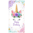 thumbnail image 2 of Colorful Design Happy Birthday Banner Floral Unicorn Decoration Glitter Gold Theme for Celebration Kids Party Indoor, 2 of 7