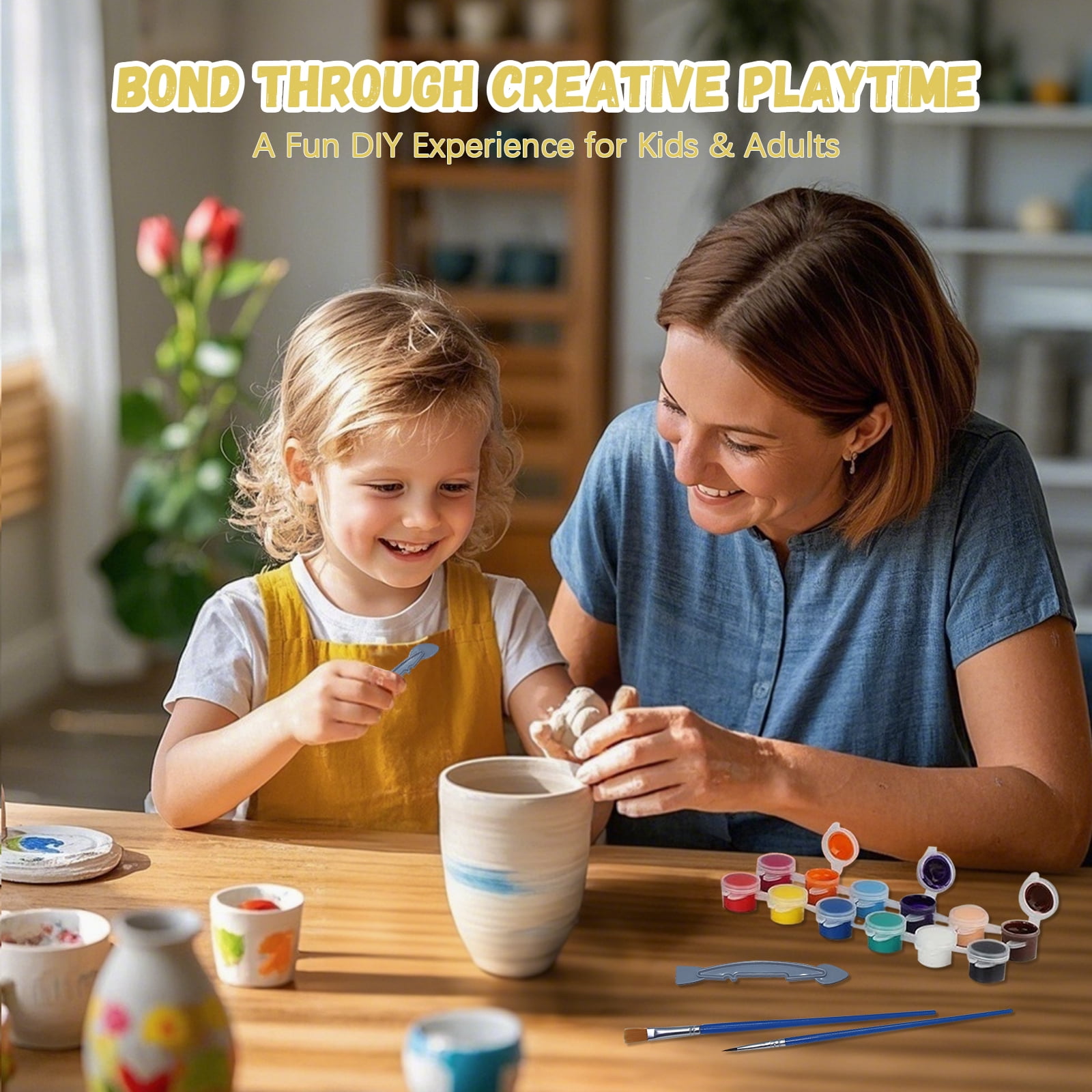 Pottery Wheel for Kids, Complete Pottery Kit for beginners Girls Boy Toy, Arts and Crafts for Kids ages 8-12, Clay Kit with Sculpting Tools, Ideal Birthday Halloween Toys