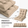 thumbnail image 3 of Kimunuk Outdoor Chair Cushions Set of 6, 43 x 23 x 5 in Non Slip Porch Swing Cushion Seat Back Cushions with Ties for Indoor Patio Rocking Chair, Sand, 3 of 8