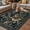 Black Dark Blue, variant on Navy Blue Flowers Outdoor Rug for Patio/Deck/Porch, Non-Slip Large Area Rug 4 x 6 Ft, Spring Floral Elegant Pastoral Botanical Indoor Outdoor Rugs Washable Area Rugs, Camping Rug Carpet Runner
