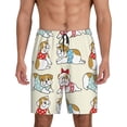 thumbnail image 2 of Picia Cute Bull Dog Pajama Shorts for Men, Men's Pajama Bottoms, Sleepwear,Short Pajama Pants-Small, 2 of 9