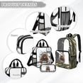 thumbnail image 3 of DISNIMO Clear Backpack, Bear Camouflage Printed 17 Inch Kids Clear Backpack Set with Lunch Bag and Pencil Case, Heavy Duty PVC Transparent Bookbag for Elementary Kindergarten Student, 3 of 5