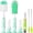 Green-nylon Silicone, variant on 4-in-1 Baby Bottle Brush Set, Bottle Brush Cleaner, Bottle Cleaner Brush Set, Including Nylon Bottle Brush, Bottle Cap Brush, Straw Brush, Nipple Brush, BPA-Free (Green)
