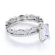 thumbnail image 3 of JeenMata Anillo Nupcial de Moissanita de Talla Esmeralda de 2 Quilates Engastado con Banda Infinita en Oro Blanco de 18 K sobre Plata, 3 of 6