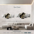 thumbnail image 4 of Elephant Stock Gold Foil Abstract Wall Art - Horizontal Multi Panel Canvas - Living Room Wall Decor - Abstract Multi Panel - Black And Gray Decor - 80" x 36", 4 of 8