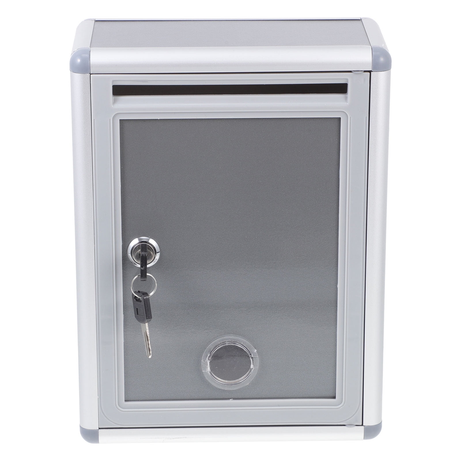 HOMEMAXS  Set of 2 Locking Mailbox Post Tin Suggestion Standing Travel Staff Silver