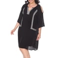 thumbnail image 3 of White Mark Women's Plus Size Cold Shoulder Short Dress, 3 of 3