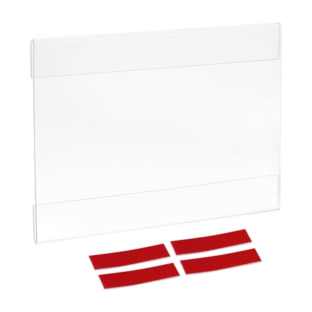 Uxcell Clear Acrylic Sign Holder Wall Sign Frame 3.94x5.9inch with Adhesive Strip for Office, Home, Pack of 6