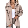 thumbnail image 4 of Veste Caban Femme Simple Boutonnage Col Rabattu Manteau avec Ceinture Tenue Décontractée, 4 of 7