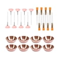 thumbnail image 4 of 24 piezas de suministros faciales de esteticista profesionales con cepillo para SPA, dormitorio, viajes Pincel dorado, 4 of 8