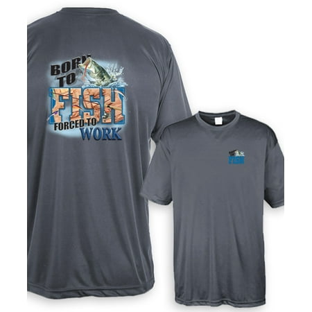 UPF 39 UV Sun Protection Performance Shirt Born To Fish Forced To Work Bass (Best Uv Fishing Shirt)