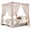 Pink, variant on 8-Piece Lace Canopy Bed Curtains, Sheer Elegant Bed Canopy Netting Panels for Queen & Full Size Beds, 39" x 79"