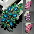 thumbnail image 6 of Primegos Women Vintage Feather Flower Shape Rhinestone Brooch Pin Badge Breastpin, 6 of 8