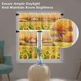 thumbnail image 3 of Sunflower Kitchen Curtains Oil Painting Window Curtains Valance and Tier Set 36 Inch, Summer Yellow Rod Pocket Short Tier Curtain for Bedroom Living Room, Abstract Small Cafe Kitchen Decor, 3 of 6