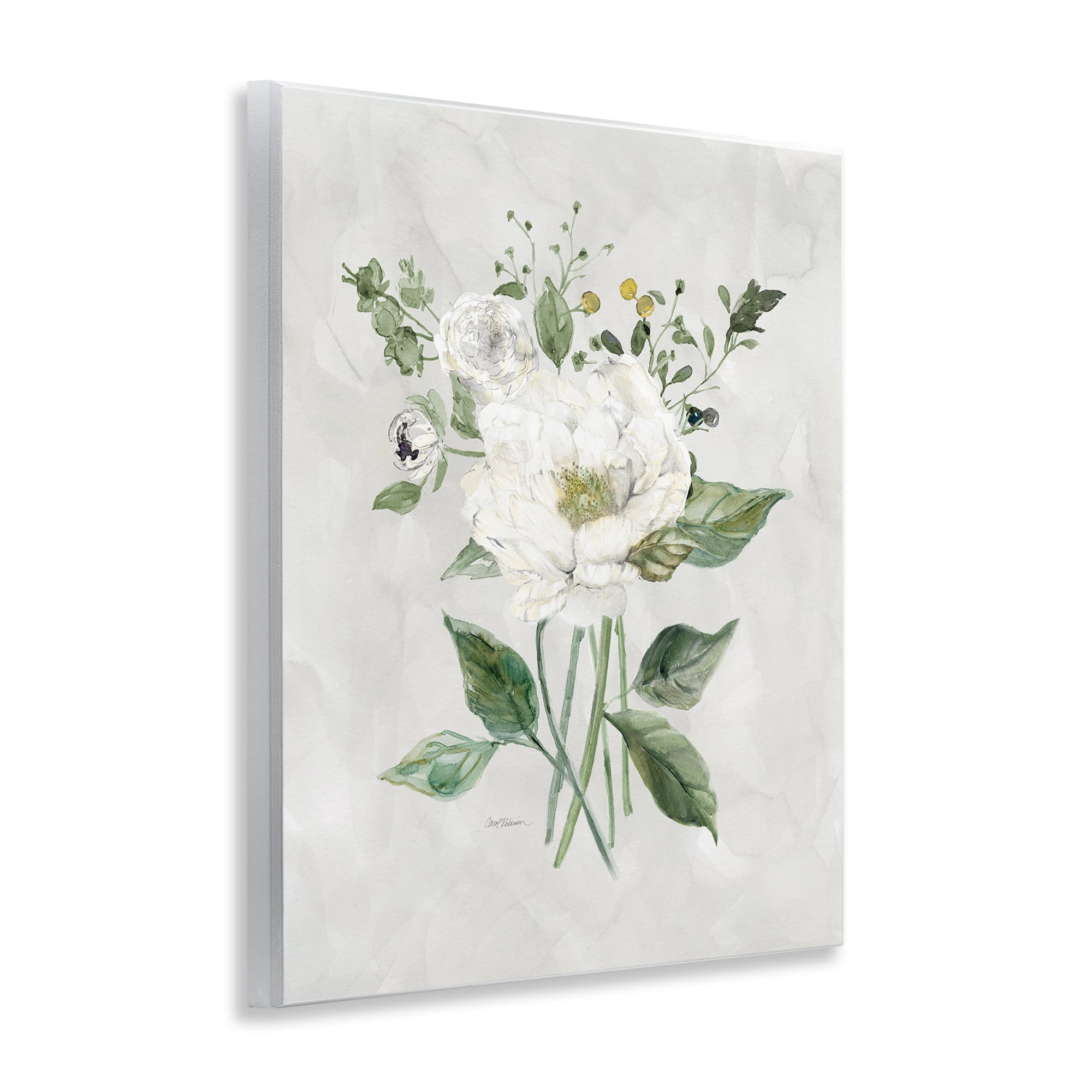 Stupell Industries Cottage White Flowers Plants & Flowers Painting Unframed Art Print Wall Art, 11 x 14