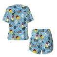 thumbnail image 5 of Lsque Pirate Marine Animals Women's Short-Sleeved Pajama Set - 2 Piece Soft and Lightweight Sleepwear Set-Medium, 5 of 9