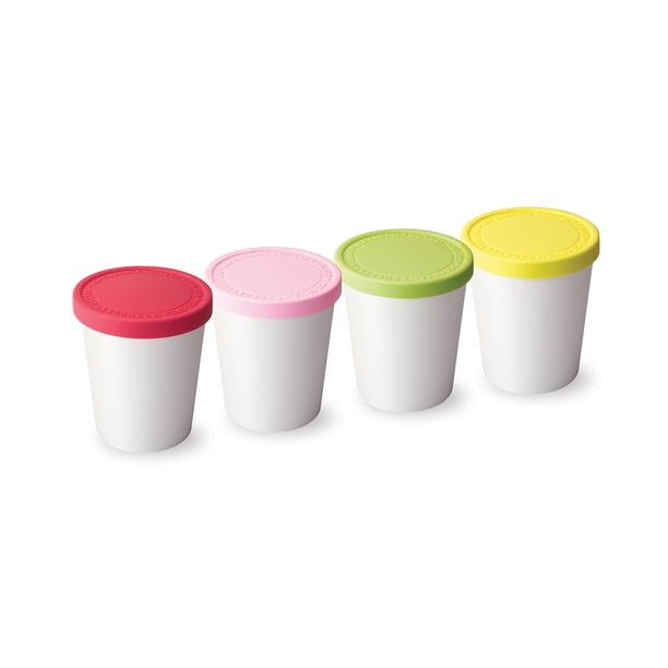 Tovolo Sweet Treats Ice Cream Tubs - Set Of 2 With Pistachio Lids, Freezer Safe