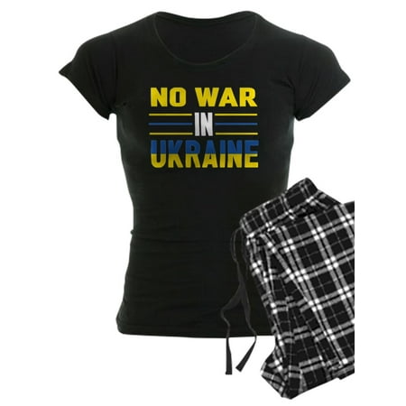 

CafePress - No War In Ukraine People Support American Pajamas - Women s Dark Pajamas