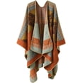 thumbnail image 1 of LinYooLi Women Shawl Wraps Warm Plaid Poncho Blanket Open Front Sweater Cardigan Cape Fall Winter Fleece Scarf Coat, 1 of 6