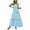 Light Blue, variant on Eawtki Women's Smocked Summer Maxi Dresses 2025 Ruffle Cap Sleeve Square Neck Lace Detail Flowy Sundress with Pockets
