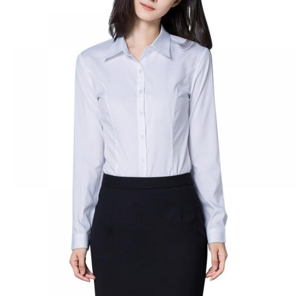 Women's Formal Work Wear White Simple Shirt(S-5XL)