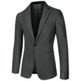 thumbnail image 5 of INSPIRE CHIC Men's Casual Plaid Sports Coat Notched Lapel Button Houndstooth Blazer S Black, 5 of 6