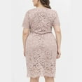 thumbnail image 6 of asdoklhq Womens Plus Size Clearance Dresses, Women Plus Size V Neck Short Sleeve Solid Lace Dress Party Dress, 6 of 9