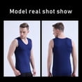 thumbnail image 3 of Men's Cool Dry Compression Sleeveless Tank Top Seamless Ice Silk Vest, Sports Running Basketball Workout Base Layer, 3 of 10
