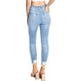 thumbnail image 3 of Wax Jean Womens Juniors High Rise Distressed Ankle Skinny Jeans (Ripped Light Denim, 3), 3 of 3