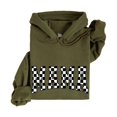 thumbnail image 3 of Checkered Mama Hoodie for Women Trendy Varsity Checkerboard Pullover, Army Green Hoodie, L, 3 of 8