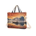 thumbnail image 2 of Sea Moutain Boat Ship Corduroy Tote Bag Handbag Large Messenger Bag Shoulder Crossbody Zipper Bag Purse, 2 of 8