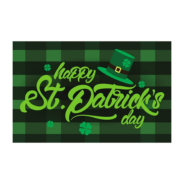 Banderas Del Día de San Patricio con Doble Impresión, Tréboles, Sombrero, Monedas, Letrero Verde de La Suerte para El Jardín, Póster de Trébol, Foto, Decoraciones Navideñas Irlandesas