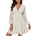 thumbnail image 2 of Vestido Con Cuello En V, Vestido De Primavera Y Verano, Color Puro Para Uso Diario Casual., 2 of 6