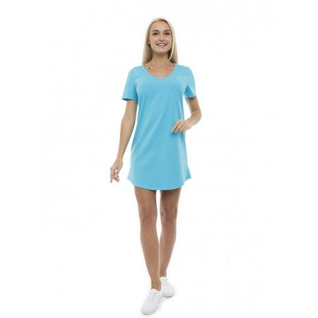 

Women s Casual Dress Loose Fit V-Neck Nightgown S Dark Turquoise by Ambesonne