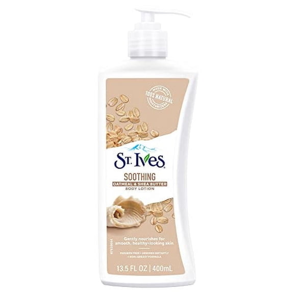 St. Ives Soothing Oatmeal & Shea Butter Body Lotion,100% Natural Moisturizers,Paraben Free,Non-greasy formula,Smooth & Healthy skin,Imported,400ml