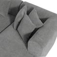 thumbnail image 4 of GDF Studio Modern Curved 4 Seater Sectional Sofa with 4 Cushions, Stylish Stitching, Grey, 4 of 13