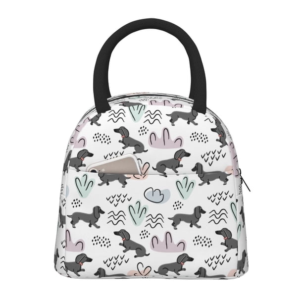 Disketp Dachshund Dog Puppy Bolsa Térmica para Almuerzo, Lonchera con Abertura Amplia y Gran Capacidad, Organizador Reutilizable para Mujeres, Hombres y Adultos