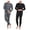 Black/Dark Gray, variant on iBerryNY Men Thermal Winter Underwear Long John 100% Cotton Fleece, Light & Dark Gray 2 Pairs, Large