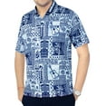 thumbnail image 4 of HAPPY BAY Men's Hawaiian Shirt with Pocket Beach Shirts Casual Short Sleeve Button Down Collar Shirts for Men XS Boho Guitar, Blue, 4 of 4