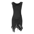 thumbnail image 5 of QATAINLAV Womens Vintage Lace Gothic Punk Dresses Asymmetrical Bodycon Mini Dress for Evening Cocktail Party, Black, XXL, 5 of 9