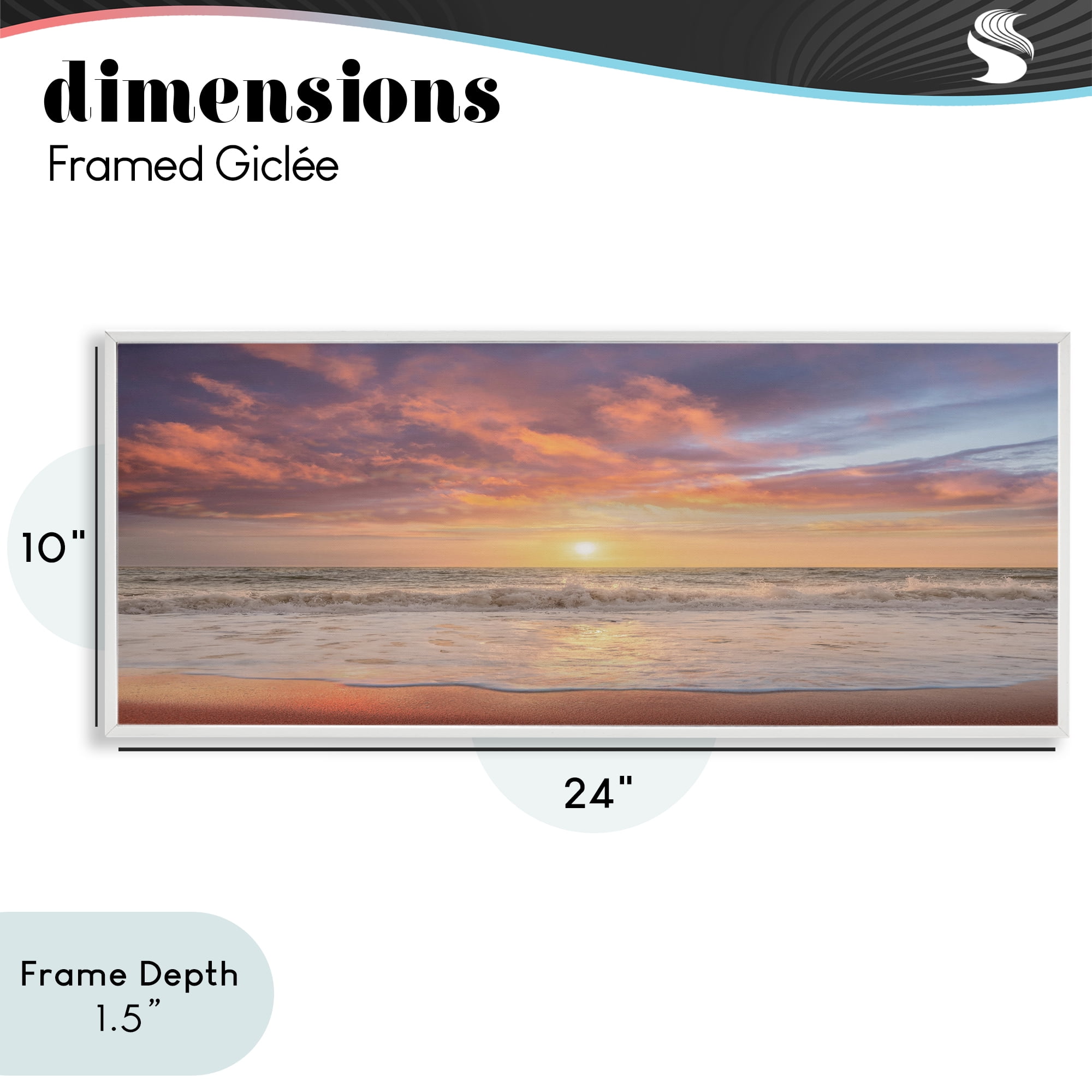 Stupell Industries Vivid Sunset Panorama White Framed Giclee Art, design by Mike Caliascibetta