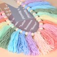 thumbnail image 4 of Pastel Rainbow Tassel Garland - Boho Tassel Garland with Wood Beads - Wall Decor for Dorm, Girls Room and Nursery Room for Home Party Baby Shower Supplies (Soft Colors) (C), 4 of 7