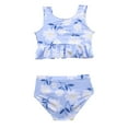 thumbnail image 2 of Sunnyoo Little Girls Floral Ruffle Tankini Swimsuit Sun Protection Swimwear Bathing Suit, 2 of 7