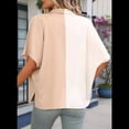 thumbnail image 4 of Blusas Casuales Clásicas de Corta con Botones para Mujer, Estilo Hawaiano, para Vacaciones en la Playa, Color Albaricoque, Talla L, 4 of 6