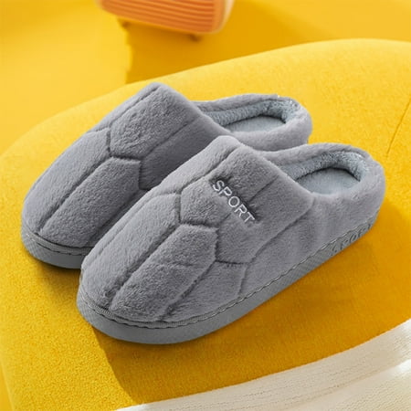 

Daznico Warm Slippers Couple Men s Winter Indoor Home Plus Velvet Warm Thick Bottom Non Slip Cotton Slippers 9.5