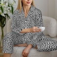 thumbnail image 6 of Uemuo Black Leopard Pattern Womens Pajama Sets,PJ Set for Women,Pajamas for Women Logo,Long Sleeve Pajama Set for Women,Soft Long Sleeve Top With Pants-X-Large, 6 of 9