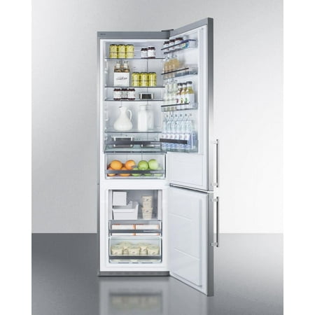 Summit Appliance - 12.8 Cu. Ft. Bottom-Freezer Built-In Refrigerator - Stainless steel