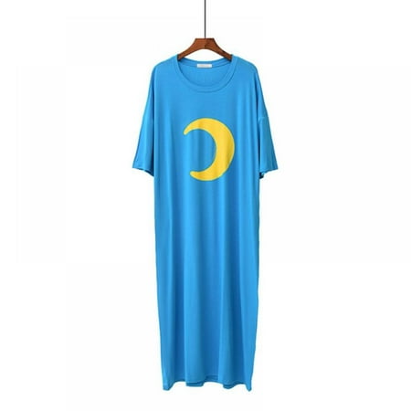 

Summer Short-sleeved Nightdress Cute Cartoon Sweet Girl Dress Large Size Loose Home Nightdress