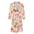 SKYSONIC Mens Robe Lightweight Kimono, Pattern Various Pastries Bakery
